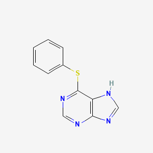 molecular formula C11H8N4S B3063010 Purine, 6-(phenylthio)- CAS No. 5450-35-1