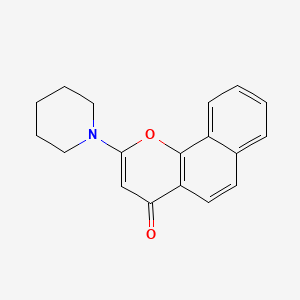 4H-Naphtho(1,2-b)pyran-4-one, 2-(1-piperidinyl)-