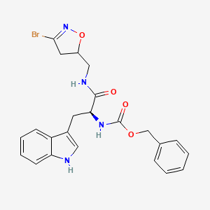 carbamic acid, [(1S)-2-[[(3-bromo-4,5-dihydro-5-isoxazolyl)methyl]amino]-1-(1H-indol-3-ylmethyl)-2-oxoethyl]-, phenylmethyl ester