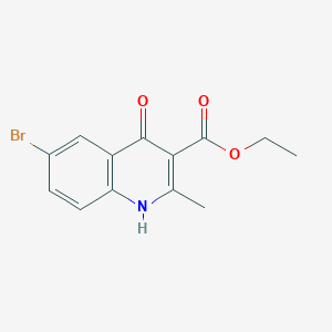 molecular formula C13H12BrNO3 B3064202 Ethyl 6-bromo-4-hydroxy-2-methylquinoline-3-carboxylate CAS No. 88960-40-1