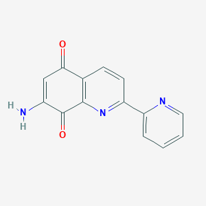 molecular formula C14H9N3O2 B3064365 7-Amino-2-(pyridin-2-yl)quinoline-5,8-dione CAS No. 99573-25-8