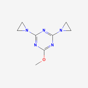 molecular formula C8H11N5O B3064645 s-Triazine, 2,4-bis(1-aziridinyl)-6-methoxy- CAS No. 14925-07-6