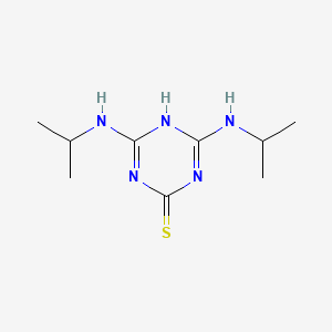 molecular formula C9H17N5S B3065519 1,3,5-Triazine-2(1H)-thione, 4,6-bis((1-methylethyl)amino)- CAS No. 5133-47-1