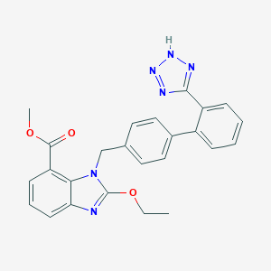 molecular formula C25H22N6O3 B030658 甲基坎地沙坦 CAS No. 139481-69-9