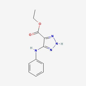 molecular formula C11H12N4O2 B3065836 5-(Phenylamino)-1H-1,2,3-triazole-4-carboxylic acid ethyl ester CAS No. 62469-98-1