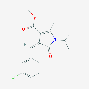 molecular formula C17H18ClNO3 B306626 methyl 4-(3-chlorobenzylidene)-1-isopropyl-2-methyl-5-oxo-4,5-dihydro-1H-pyrrole-3-carboxylate 