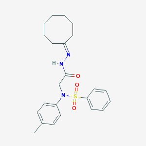 molecular formula C23H29N3O3S B306640 N-[(N'-CYCLOOCTYLIDENEHYDRAZINECARBONYL)METHYL]-N-(4-METHYLPHENYL)BENZENESULFONAMIDE 