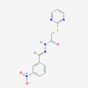 molecular formula C13H11N5O3S B306649 N'-(3-nitrobenzylidene)-2-(2-pyrimidinylthio)acetohydrazide 