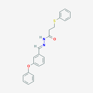 molecular formula C22H20N2O2S B306653 N'-(3-phenoxybenzylidene)-3-(phenylsulfanyl)propanohydrazide 