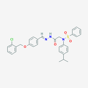 molecular formula C31H30ClN3O4S B306659 N-[2-(2-{4-[(2-chlorobenzyl)oxy]benzylidene}hydrazino)-2-oxoethyl]-N-(4-isopropylphenyl)benzenesulfonamide 