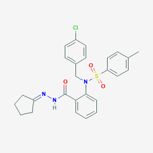 molecular formula C26H26ClN3O3S B306660 N-(4-chlorobenzyl)-N-{2-[(2-cyclopentylidenehydrazino)carbonyl]phenyl}-4-methylbenzenesulfonamide 