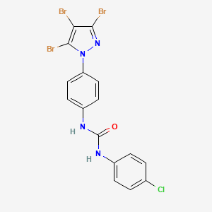 molecular formula C16H10Br3ClN4O B3067070 Urea, N-(4-chlorophenyl)-N'-[4-(3,4,5-tribromo-1H-pyrazol-1-yl)phenyl]- CAS No. 219793-76-7