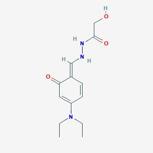 molecular formula C13H19N3O3 B306709 N'-[(E)-[4-(diethylamino)-6-oxocyclohexa-2,4-dien-1-ylidene]methyl]-2-hydroxyacetohydrazide 