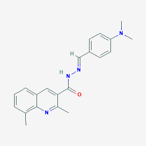 molecular formula C21H22N4O B306718 N'-[4-(dimethylamino)benzylidene]-2,8-dimethyl-3-quinolinecarbohydrazide 