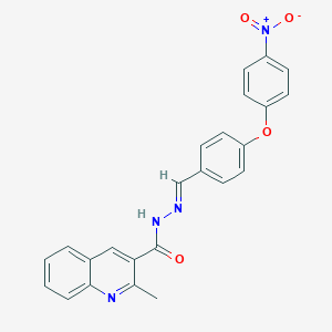 molecular formula C24H18N4O4 B306730 N'-(4-{4-nitrophenoxy}benzylidene)-2-methyl-3-quinolinecarbohydrazide 