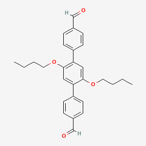 molecular formula C28H30O4 B3067776 4-[2,5-dibutoxy-4-(4-formylphenyl)phenyl]benzaldehyde CAS No. 1501954-20-6
