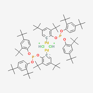 B3068006 (2,4-Ditert-butylbenzene-6-id-1-yl) bis(2,4-ditert-butylphenyl) phosphite;dichloroniopalladium;palladium CAS No. 217189-40-7