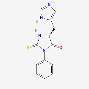 4-Imidazolidinone, 5-(1H-imidazol-5-ylmethyl)-3-phenyl-2-thioxo-, (5R)-