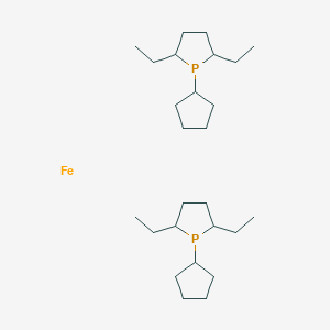 molecular formula C26H50FeP2 B3068389 1-Cyclopentyl-2,5-diethylphospholane;iron CAS No. 436863-50-2