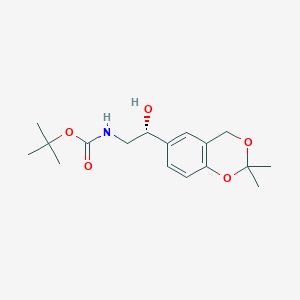 molecular formula C17H25NO5 B3068401 tert-Butyl (2R)-2-(2,2-dimethyl-4H-1,3-benzodioxin-6-yl)-2-hydroxyethylcarbamate CAS No. 452339-72-9