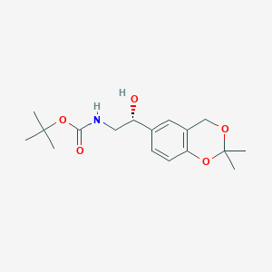 molecular formula C17H25NO5 B3068401 Carbamic acid, [(2R)-2-(2,2-dimethyl-4H-1,3-benzodioxin-6-yl)-2-hydroxyethyl]-, 1,1-dimethylethyl ester CAS No. 452339-72-9