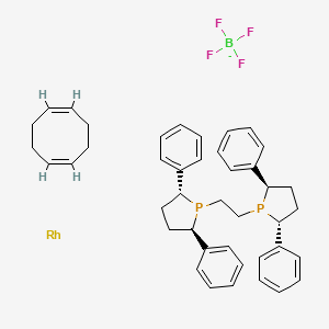 B3068460 (-)-1,2-Bis((2R,5R)-2,5-diphenylphospholano)ethane(1,5-cyclooctadiene)rhodium(I) tetrafluoroborate CAS No. 528565-84-6