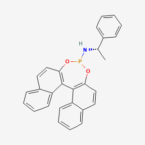 molecular formula C28H22NO2P B3068466 N-[(1S)-1-Phenylethyl]-12,14-dioxa-13-phosphapentacyclo[13.8.0.02,11.03,8.018,23]tricosa-1(15),2(11),3,5,7,9,16,18,20,22-decaen-13-amine CAS No. 556808-28-7