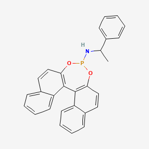 molecular formula C28H22NO2P B3068470 (S)-N-(1-苯乙基)二萘[2,1-d:1',2'-f][1,3,2]二氧杂膦-4-胺 CAS No. 556808-29-8