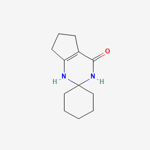 molecular formula C12H18N2O B3068530 1',5',6',7'-tetrahydrospiro[cyclohexane-1,2'-cyclopenta[d]pyrimidin]-4'(3'H)-one CAS No. 58996-10-4