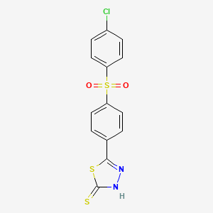 molecular formula C14H9ClN2O2S3 B3068588 5-[4-(4-chlorophenyl)sulfonylphenyl]-3H-1,3,4-thiadiazole-2-thione CAS No. 6501-04-8