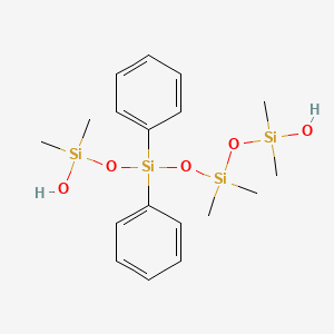 molecular formula C18H30O5Si4 B3068655 Hydroxy-[[[hydroxy(dimethyl)silyl]oxy-dimethylsilyl]oxy-diphenylsilyl]oxy-dimethylsilane CAS No. 68951-93-9