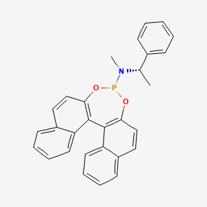 molecular formula C29H24NO2P B3068678 N-methyl-N-[(1S)-1-phenylethyl]-12,14-dioxa-13-phosphapentacyclo[13.8.0.02,11.03,8.018,23]tricosa-1(15),2(11),3,5,7,9,16,18,20,22-decaen-13-amine CAS No. 712352-04-0