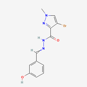 4-bromo-N-[(3-hydroxyphenyl)methylideneamino]-1-methylpyrazole-3-carboxamide