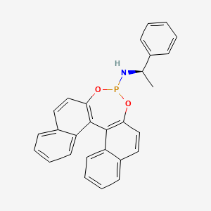 molecular formula C28H22NO2P B3068952 N-[(1R)-1-phenylethyl]-12,14-dioxa-13-phosphapentacyclo[13.8.0.02,11.03,8.018,23]tricosa-1(15),2(11),3,5,7,9,16,18,20,22-decaen-13-amine CAS No. 934705-43-8