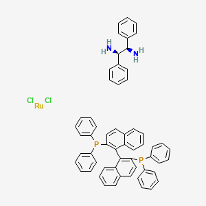 molecular formula C58H48Cl2N2P2Ru B3069220 Dichloro[(R)-(+)-2,2'-bis(diphenylphosphino)-1,1'-binaphthyl][(1R,2R)-(+)-1,2-diphenylethylenediamine]ruthenium(II) CAS No. 212143-23-2