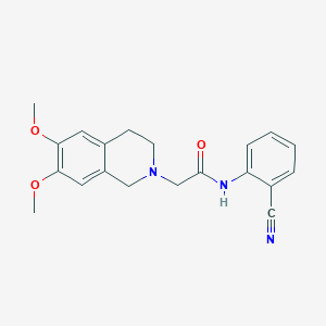 molecular formula C20H21N3O3 B3069546 N-(2-cyanophenyl)-2-(6,7-dimethoxy-3,4-dihydroisoquinolin-2(1H)-yl)acetamide 