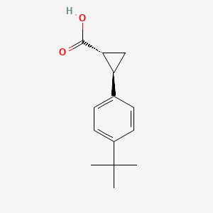 molecular formula C14H18O2 B3069651 Cyclopropanecarboxylic acid, 2-[4-(1,1-dimethylethyl)phenyl]-, trans- CAS No. 105393-30-4