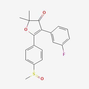B3069708 2,2-dimethyl-4-(3-fluorophenyl)-5-{4-(methylsulfinyl)phenyl}-3(2H)-furanone CAS No. 301693-70-9