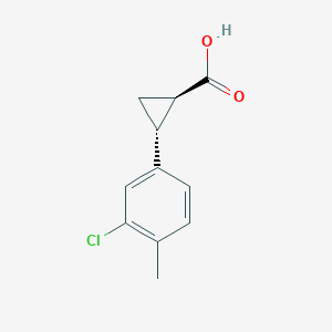 molecular formula C11H11ClO2 B3069715 trans-2-(3-Chloro-4-methylphenyl)cyclopropane-1-carboxylic acid CAS No. 220353-93-5