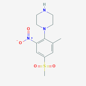 1-[2-Methyl-4-(methylsulphonyl)-6-nitrophenyl]piperazine