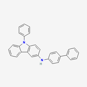 molecular formula C30H22N2 B3070379 N-([1,1'-biphenyl]-4-yl)-9-phenyl-9H-carbazol-3-amine CAS No. 1002762-60-8