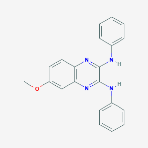 molecular formula C21H18N4O B307137 N-[6-methoxy-3-(phenylimino)-1,4-dihydro-2-quinoxalinylidene]-N-phenylamine 