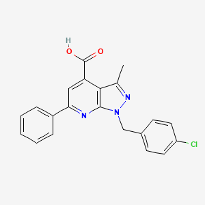 1-(4-chlorobenzyl)-3-methyl-6-phenyl-1H-pyrazolo[3,4-b]pyridine-4-carboxylic acid