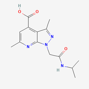 molecular formula C14H18N4O3 B3071637 1-(2-(Isopropylamino)-2-oxoethyl)-3,6-dimethyl-1H-pyrazolo[3,4-b]pyridine-4-carboxylic acid CAS No. 1011400-13-7