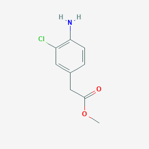 molecular formula C9H10ClNO2 B3071769 Methyl 2-(4-amino-3-chlorophenyl)acetate CAS No. 101349-30-8