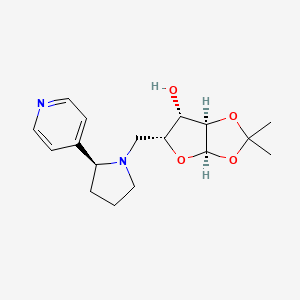 B3071826 (3aR,5R,6S,6aR)-2,2-dimethyl-5-{[(2S)-2-(pyridin-4-yl)pyrrolidin-1-yl]methyl}-tetrahydro-2H-furo[2,3-d][1,3]dioxol-6-ol CAS No. 1014404-82-0