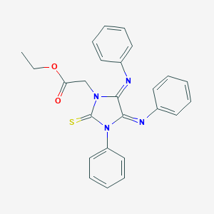 molecular formula C25H22N4O2S B307184 Ethyl [3-phenyl-4,5-bis(phenylimino)-2-thioxoimidazolidin-1-yl]acetate 