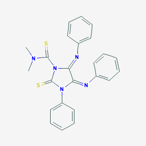 molecular formula C24H21N5S2 B307189 N,N-dimethyl-3-phenyl-4,5-bis(phenylimino)-2-thioxo-1-imidazolidinecarbothioamide 