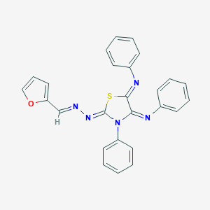 molecular formula C26H19N5OS B307234 2-Furaldehyde [3-phenyl-4,5-bis(phenylimino)-1,3-thiazolidin-2-ylidene]hydrazone 