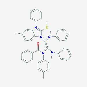 molecular formula C45H43N5OS B307271 methylN-[2-(benzoyl-4-methylanilino)-1,2-bis(methylanilino)vinyl]-N-(4-methylphenyl)-N'-phenylimidothiocarbamate 
